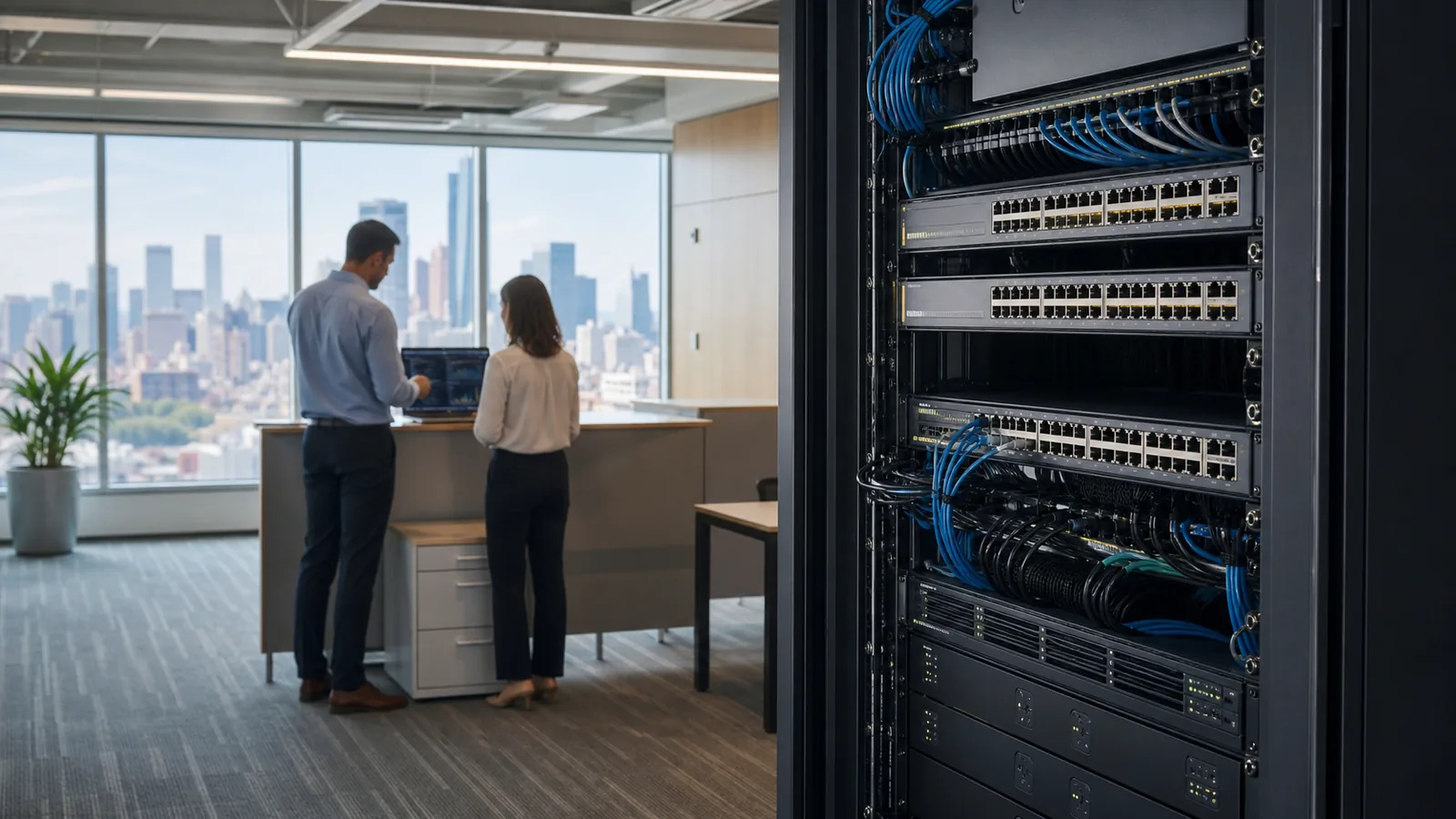 VoIP Long Island team planning business voice and call-flow operations around a NYC workflow for Cybersecurity MSP NYC — Long Island Communications